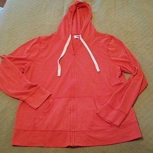 ON sz L; Lightweight coral zip up hoodie